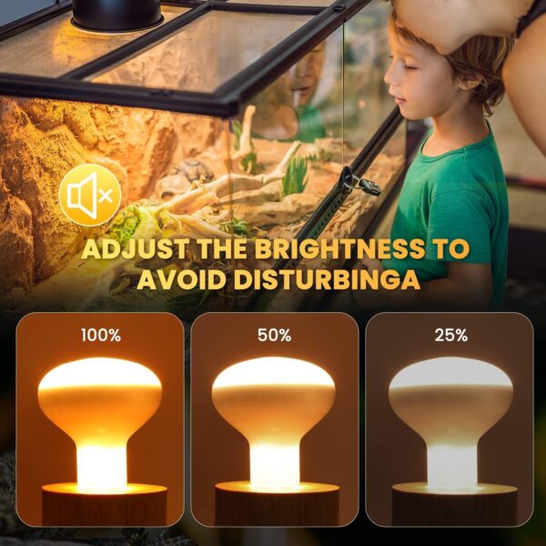 Luxvista 2Pack 100W Reptile Heat Lamp Bulb, E27 Basking Bulb, Warm White Light Heat Bulb, Dimmable Heat Lamp for Puppies/Reptiles/Lizards/Tortoise/Chicks/Amphibian/Bearded Dragon - Image 4