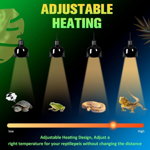TobeBright 75W Intense Reptile Heat Lamp Bulb,E27 Dimmable Basking Bulb,UVA Heat Bulb for Reptile, Reptile Heat Lamp for Tortoise, Bearded Dragon, Lizard, Chicks and Puppies 2Pack - Image 3