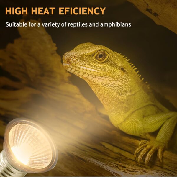 EASYIVY E27 Reptile Heating Bulb, 50W UVA UVB Turtle Basking Light Bulb Dimmable Tortoise Heat Lamp Bulbs for Bearded Dragon Lizard Snake Gecko Chameleon Amphibian, 4-Pack - Image 5
