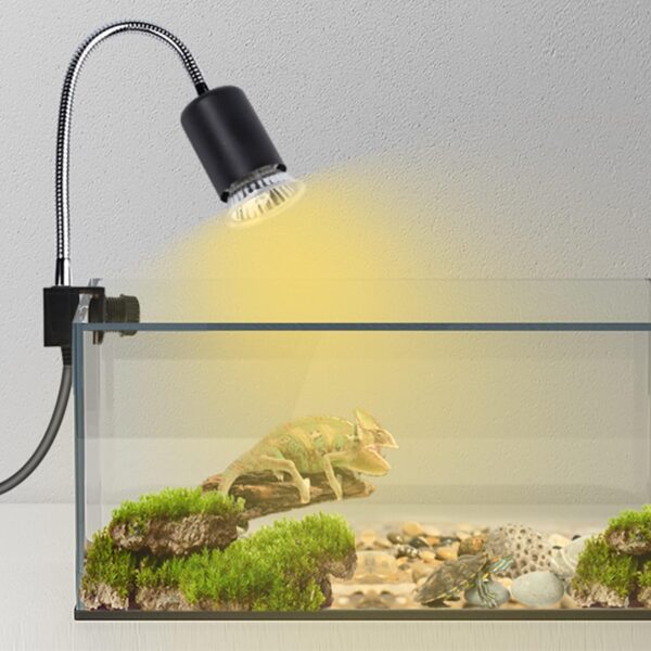 Bonlux Reptile Heat Lamp 25W E27 Basking Lamp for Tortoise Spot Holder Clamp UVA UVB Bulbs 360° Adjustable Metal Gooseneck Hose for Turtles, Snakes, Lizards with 2x25W Heat Spotlight Bulbs - Image 6