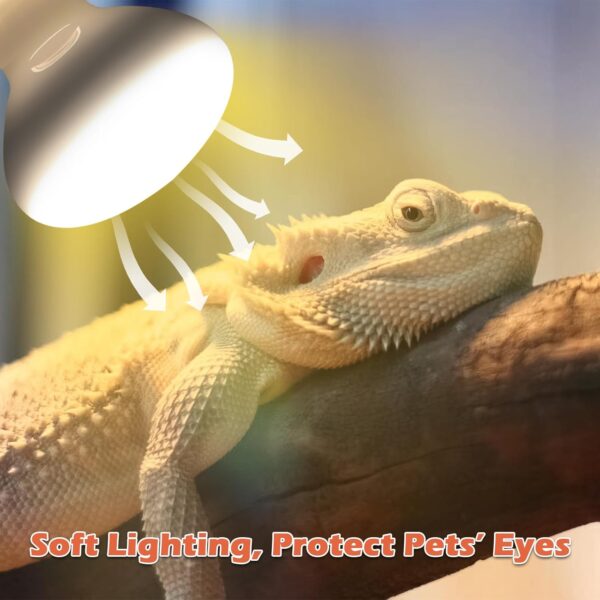 2 Pack 100W Reptile Heat Lamp Bulb E27 Tortoise Basking Light Bulb Dimmable UVA+UVB Daylight Heating Bulb for Vivarium/Lizards/Bearded Dragon/Snakes/Puppies/Chicks/Amphibian - Image 8