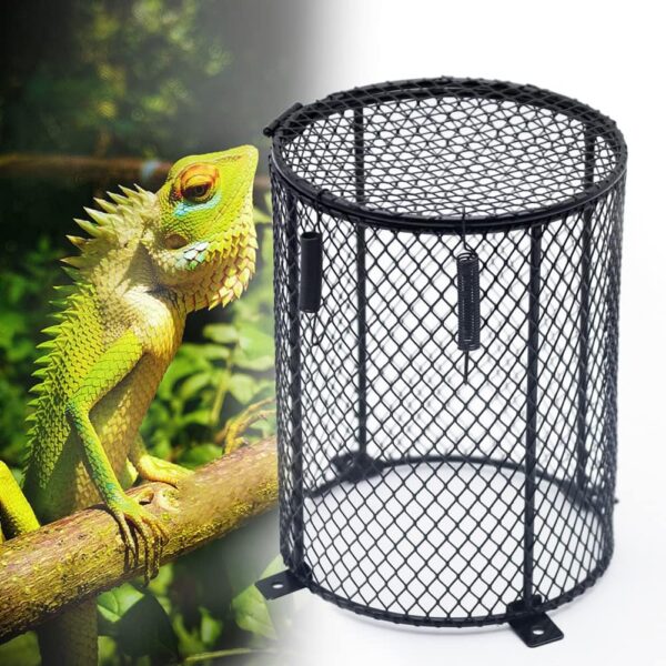 Reptile Heater Guard Ceramic Light Bulb Lamp Cover Mesh Cover Lampshade Anti-Scald Bracket Cage for Bearded Dragon, Lizard, Tortoise, Snake (Cylinder) - Image 6