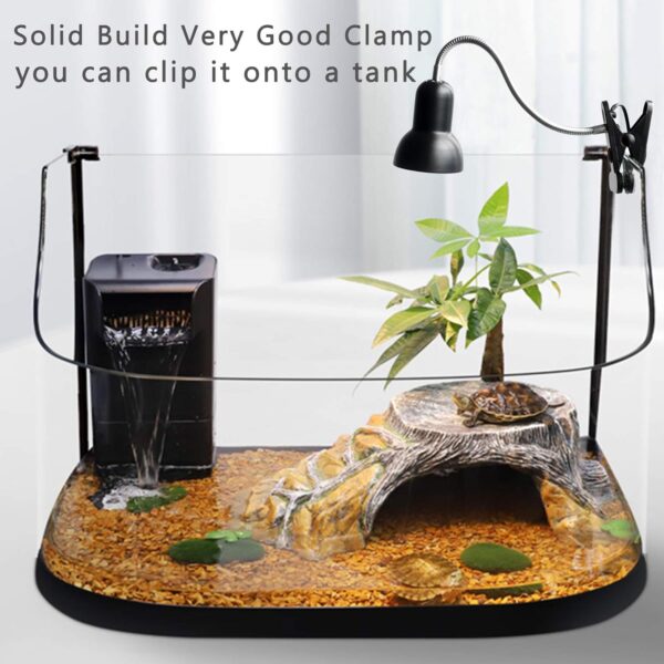 Tortoise Heat Lamp Basking Lamp, 3 Bulb UVA UVB Light Lamp, Heat Spotlight Reptile Light Aquarium Basking Light with Holder for Tortoise Bell Turtle Snake Lizards Terrarium Amphibian, E27 25W 50W - Image 4