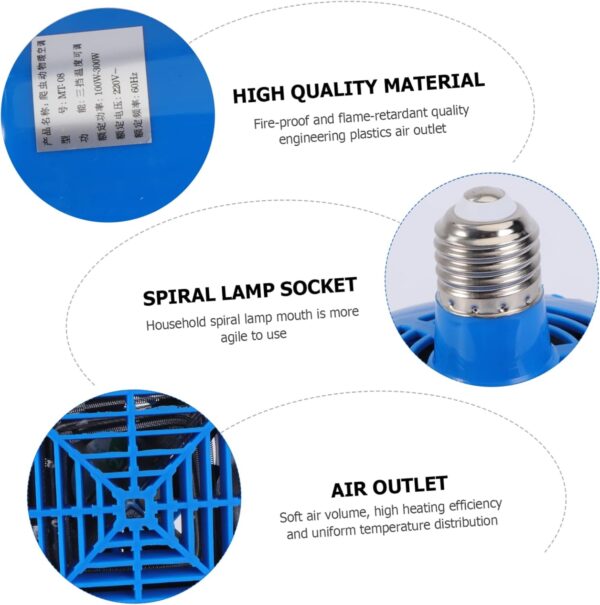 BELLIFFY 1pc Breeding Heat Preservation Lamp Smart Bulb Chick Heat Lamp Pet Heat Emitting Lamp Incubating Chicken Warmer Heating Lamp for Chicks Breeding Pet Heating Lamp Animal Metal - Image 2