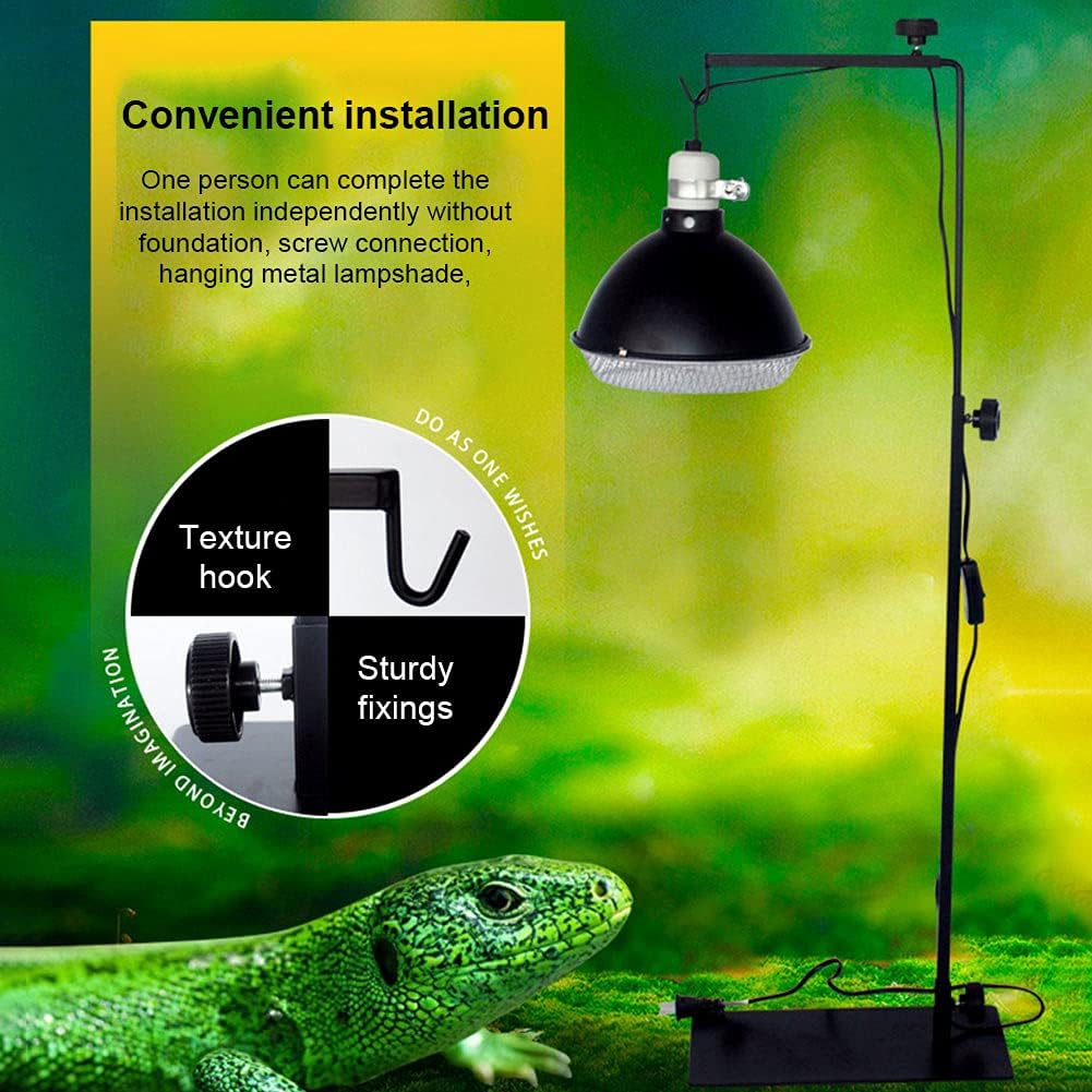 Jiakalamo Reptile Heat Light Stand,Adjustable Floor Light Holder Stand Landing Lamp Stand for Cold-Blooded Animals - Image 4