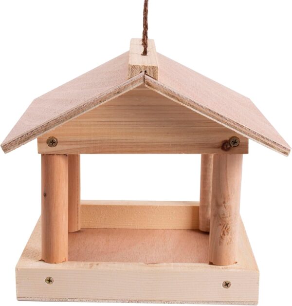 Vencier Chic Hanging Bird Table - A Wildlife Haven with Weatherproof Wooden Feeder - Easy to Install, Eco-Conscious Bird Feeders Station - Outdoor Feed Tray with Roof for Heavy Duty Delights - Image 6
