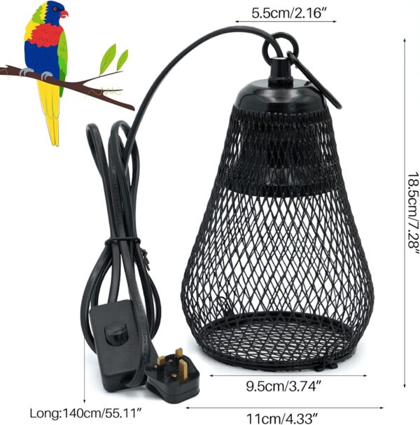 Reptile Heat Lamp Cap,Reptile Anti-Scald Lampshade and Ceramic Heat Emitter Set, Turtle Basking Heater Lamp with Guard for Lizard,Snake, Frogs,Chicken - Image 3