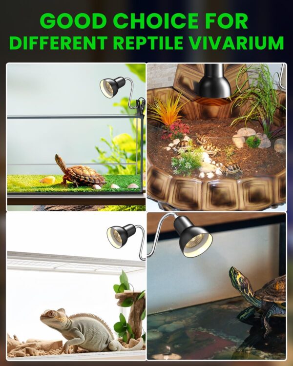 GlowUp Heat Lamp for Tortoise, Reptile Heat Spotlight with Timer, Dimmable Reptile Heat Lamp with Clip, E27 Tortoise Heat Lamp with BS Plug,Vivarium Heat Lamp for Torise, AC220-240V(Without Bulb) - Image 6