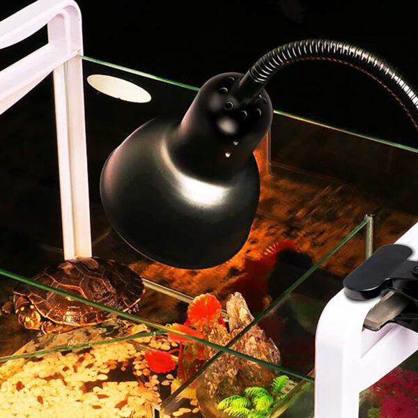 DoRight Tortoise Heat Lamp Basking Lamp, Reptile Basking Clamp Lamp with Holder Heat Spotlight with 2X25W UVA UVB E27 Bulb 360° Rotatable Clamp On Aquarium Heating Light for Turtle, Snake, Lizards - Image 2
