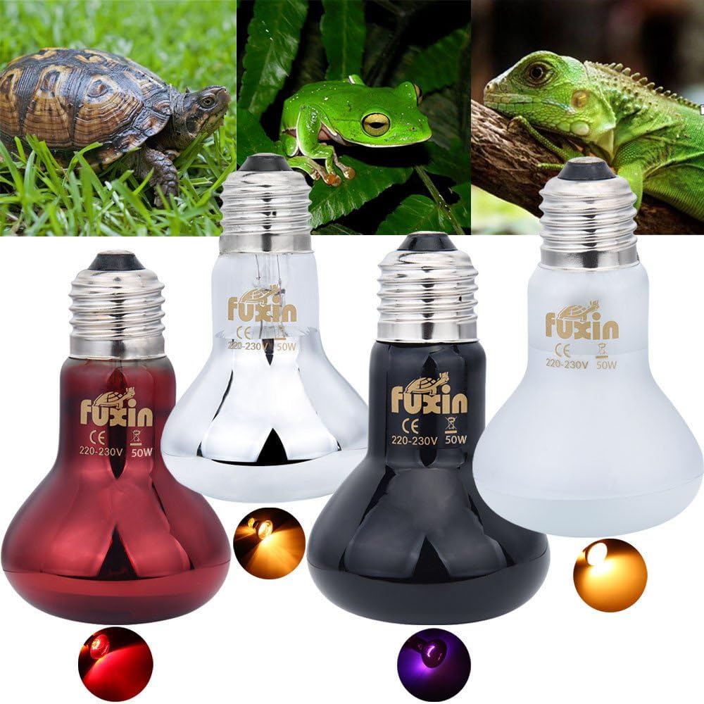 POFET 2pcs Reptile Heating Bulbs, Durable Infrared Heat Lamp Warming Light Bulb White Pet Light for Reptile and Amphibian Lizard Tortoise Spider Snake Chameleon 220-240V(75W) - Image 3