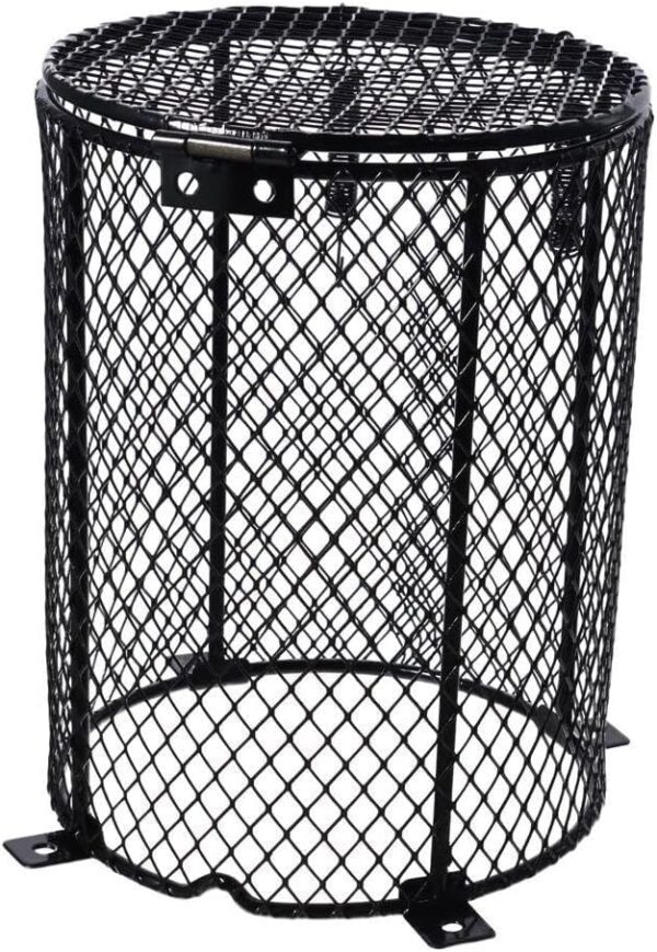 GetCoupon Reptile Lamp Cover, Black Anti-Scald Lamp Heater Guard, Reptile Heating Lamp Lampshade Protection (Cylinder) - Image 3
