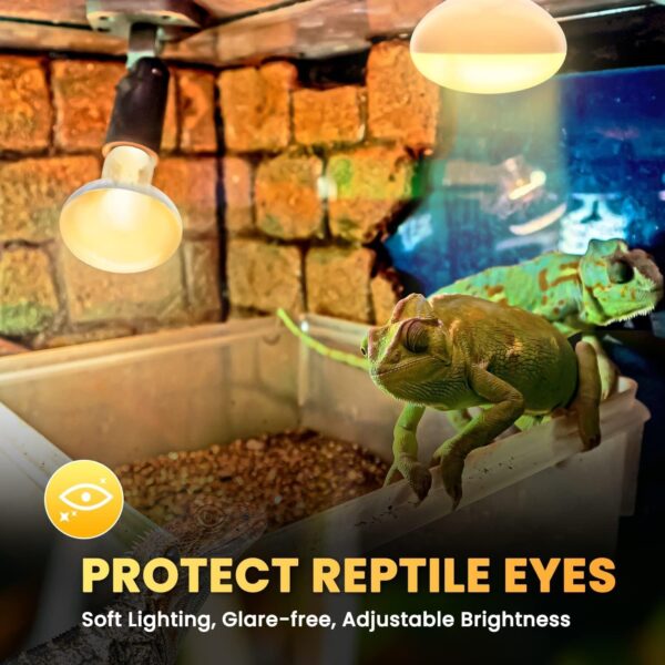 Luxvista 2Pack 100W Reptile Heat Lamp Bulb, E27 Basking Bulb, Warm White Light Heat Bulb, Dimmable Heat Lamp for Puppies/Reptiles/Lizards/Tortoise/Chicks/Amphibian/Bearded Dragon - Image 5