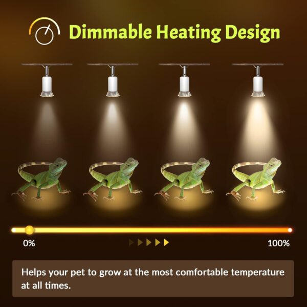 Luxvista E27 50W Reptile Heating Light Bulb, UVA UVB Full Spectrum Sun Lamp for Lizard Tortoise Spider Snake, 4 Pack - Image 5
