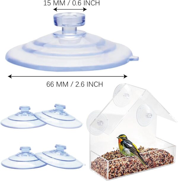 Bird Feeder Suction Cups, Replacement of Bird Feeder Suction Cups, Bird Feeder Window Suction Cups（6pcs） (6) - Image 2