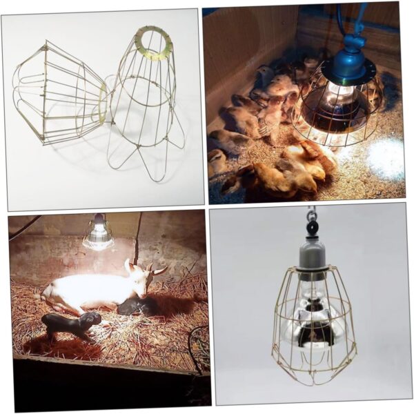 Happyyami 3pcs Light Accessory Light Fixture Lamp Retro Light Cage Sturdy Bulb Cage Wear- Lamp Cover Heat Emitter for Reptiles Snake Lamp Reptile Lamp Wire Cage Reptile Lamp Holder Iron - Image 5