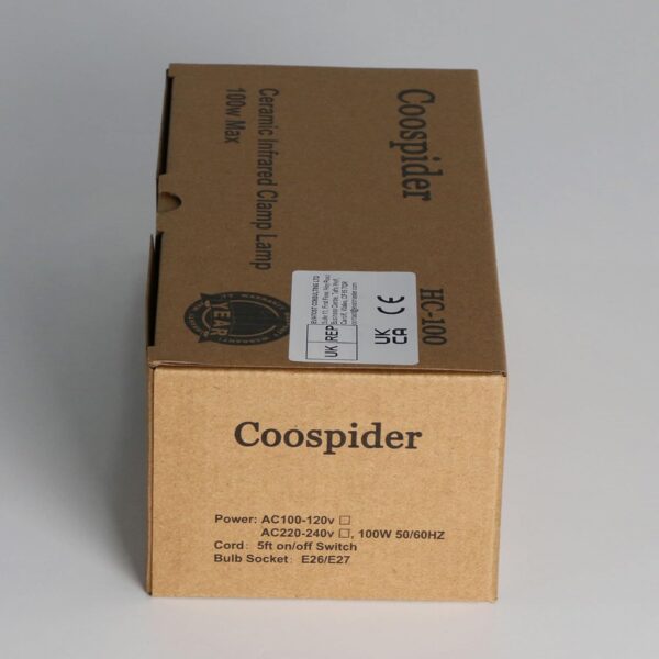 Coospider Reptile Tortoise Heat Lamp with Metal Clamp, 100W Ceramic Heat Bulb Holder, E27 No Light Infrared Basking Lamp for Terrarium/Vivarium/Lizards/Turtle/Snakes/Chicks/Puppies - Image 12