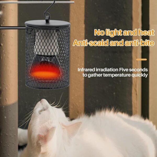 MUYIRTED Reptile Heat Lamp Bulb 100w with Anti-Hot Cage, Brooder Heat Lamp for Chicks, Puppies, Bearded Dragon, Bird, Snakes, Lizards - Image 4