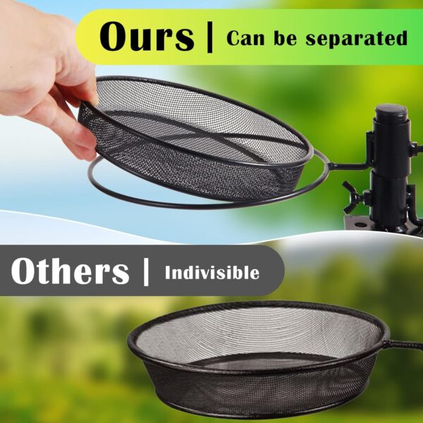 HRAYLTOP Deck Bird Feeders with Metal Mesh Tray and 2 Water Bowls - Detachable Adjustable Heavy Duty Clamp Bracket, Rail Bird Bath Balcony Porch Railing Feeder Perfect for Attracting Birds. - Image 2