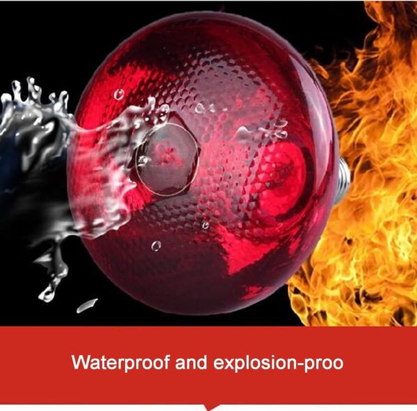 51buyoutgo 275W Thickened Infrared Heat Lamp Bulb for Puppies Reptiles Chicks Tortoise Poultry, Puppy Reptile Heat Lamp, Ceramic Chicken Reptile Tortoise Basking Heat Lamp Bulb Red - Image 2