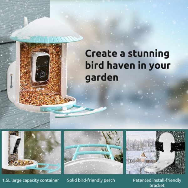 NETVUE Birdfy- Bird Feeder Camera, Bird Feeders Auto Record Videos & Notify When Birds Visit, Bird Box Camera, Bird Camera Wireless, Birthday Gifts, Bird Watching Gifts for Mum/Dad/Bird Lovers - Image 7