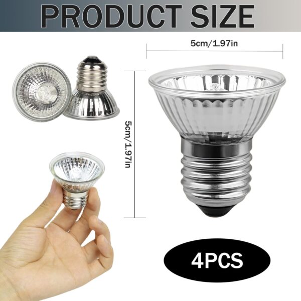 E27 Reptile Heating Bulb, Heat Lamp Bulb 50W UVA UVB Basking Bulbs for Reptiles, Sunbathe Heat Lamp for Tortoise Lizard Chicks Gecko Chameleon Amphibian Insulation Calcium Supplementation - Image 2