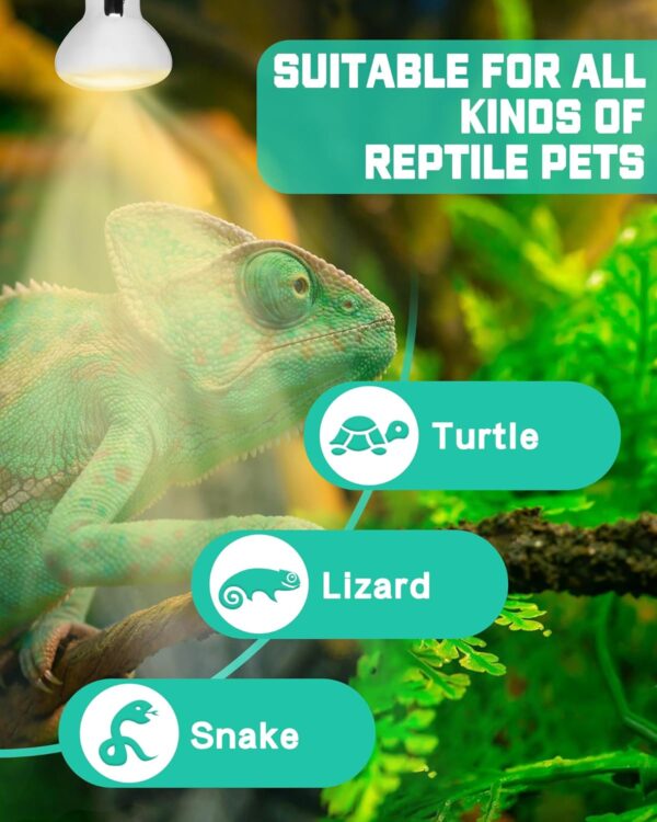 LUCKY HERP Reptile Heat Lamp Bulb, 50W Basking Spot Heat Bulb for Reptiles, Vivarium UVA Heat Light for Tortoise, Bearded Dragons, Lizards, Chicks, Dog - Image 3