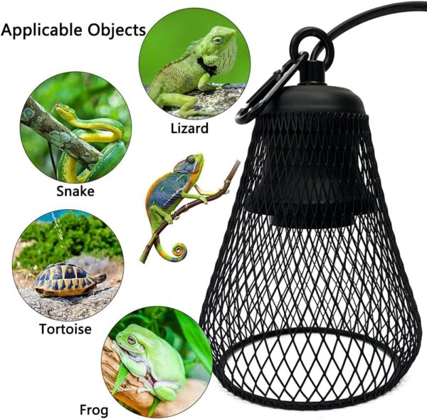 hisunfarm Reptile Heat Lampshade Anti-hot Cover Cage for UVA/UVB Heating Lamp Basking Bulb, for Turtle Chicken Coop Lizard Snake Frog - Image 4
