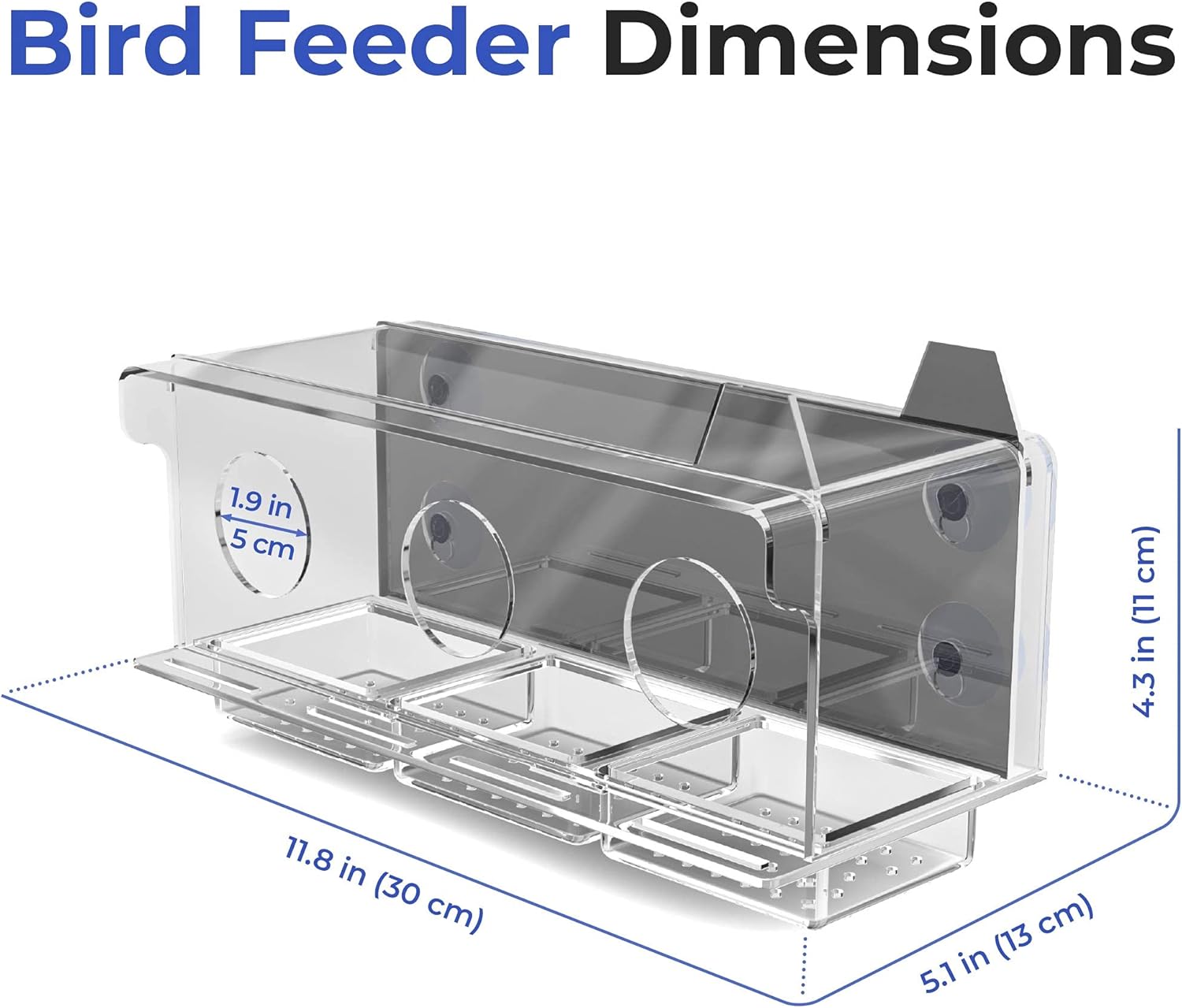 FifthStart Bird Feeder for Window with Scare Free Two-Way Reflector and a Removable Restriction Door - Window Bird Feeders with Strong Suction Cups - Clear Window Bird Feeders for Outside - Image 9