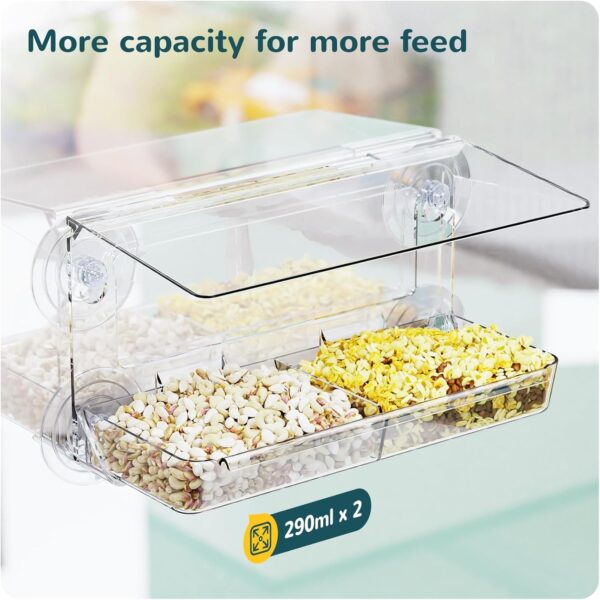 MrCrafts Nature Window Bird Feeder with Strong Suction Cups, Clear Window Bird feeders for Viewing, Bird Feeders for Outdoors Outside, Fits for Wild Birds, Chickadees, Unique Gift - Image 5