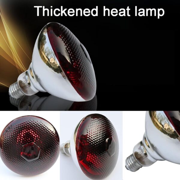51buyoutgo 200W Thickened Infrared Heat Lamp Bulb for Puppies Reptiles Chicks Tortoise Poultry, Puppy Reptile Heat Lamp, Ceramic Chicken Reptile Tortoise Basking Heat Lamp Bulb Red - Image 2
