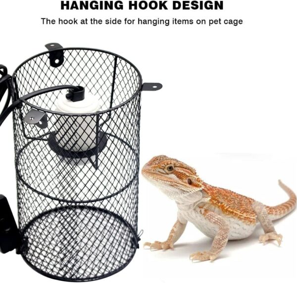 Plus Size Reptile Heat Lamp Holder, Heating Light Bulbs Lampshade Anti-Scald Heater Guard with Switch for Lizard Turtle Snake Birds Chick - Image 6