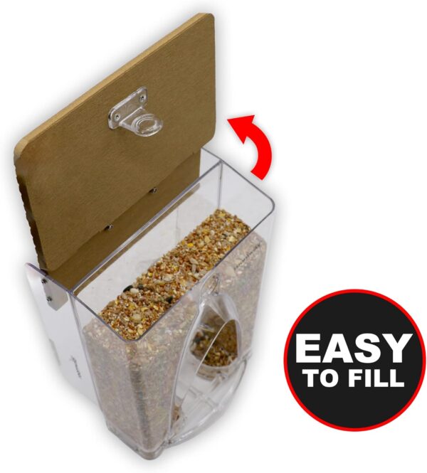 Roamwild Beautiful Arch Window Wild Bird Feeder with Huge 4LBS Capacity & Ultra Strong Dual Suction Technology for Outdoors with Drainage Holes & Window Protectors - Image 4