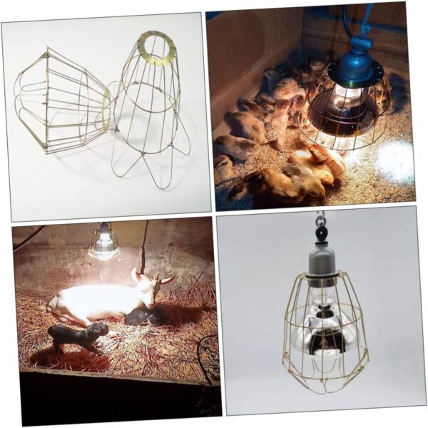 BELLIFFY 3pcs Retro Bulb Cover Retro Light Cage Replaceable Bulb Cover Reptile Heating Lamp Shade - Bulb Cover Terrarium Heater Lights Bulb Lampshades Light Bulb Covers Snake Cage Iron - Image 8