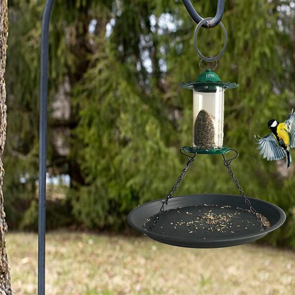 Pmsanzay 12.8'' Bird Seed Catcher Tray Platform Feeder, Large Hanging Tray Fits Most feeders Catches Falling Seed & Husk Great for Attracting Birds Outdoors,Backyard,Home Gardentracting Birds, Black - Image 5