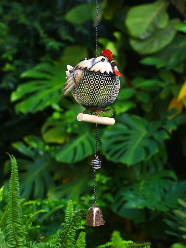 HSHD Solar Bird Feeders Squirrel-Proof for Outside,Cute Animal Shaped Birdfeeders,Bird feeder Gifts for Bird Lovers (Rooster Shaped) - Image 2