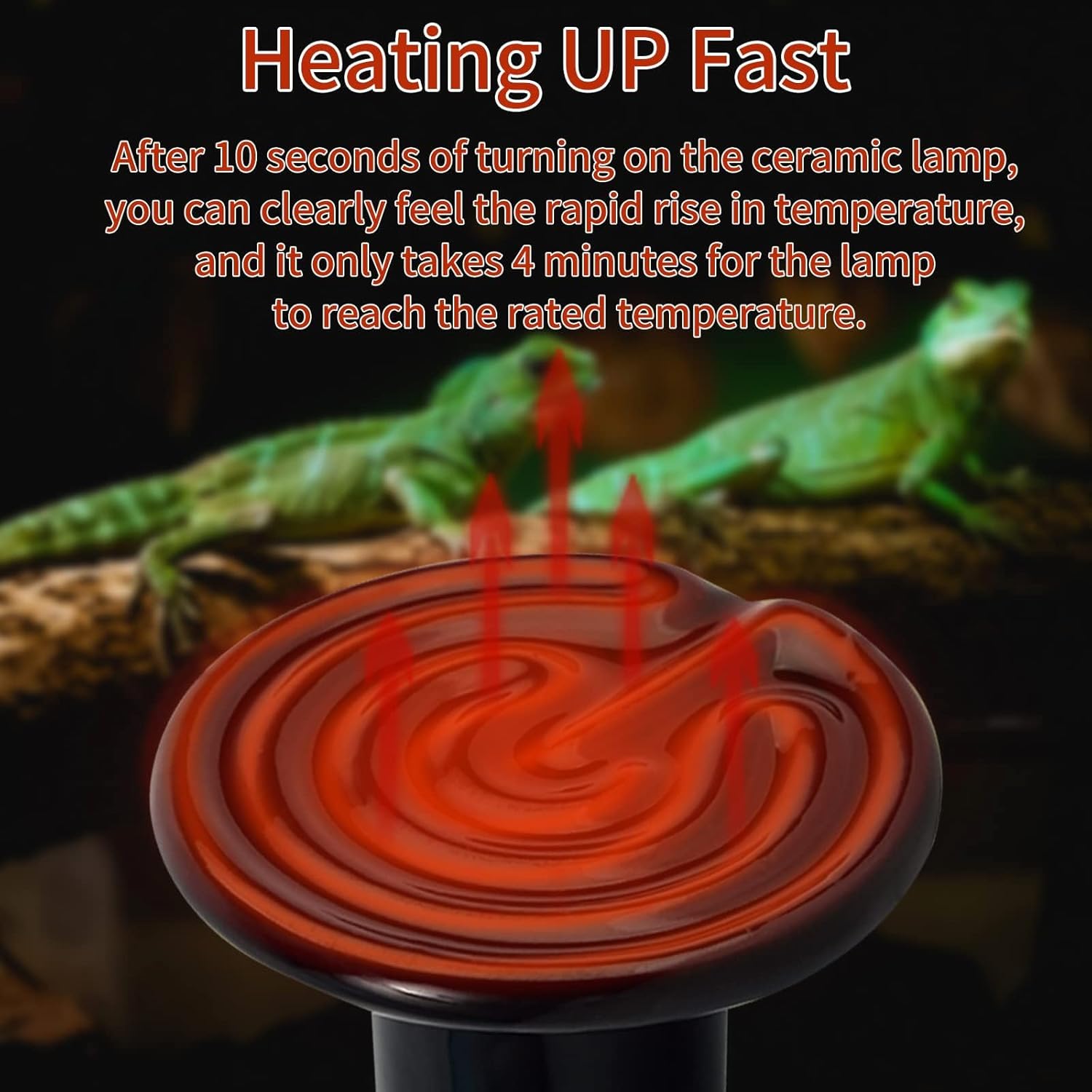 REPTI HOME Reptile Heat Lamp 50W 2 Pack, Terrarium E27 Ceramic Heat Light Bulb, Ceramic Heat Emitter for Reptile,Tortoise,Puppy,Chick,Bearded Dragon - Image 5