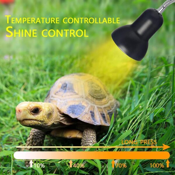 Petyoung Reptile Turtle Heat Lamp with 75W Bulb, UVA UVB Basking Light with Timer Dimmable Switch for Reptile/Lizards/Snakes/Tortoise/Chicken - Image 6