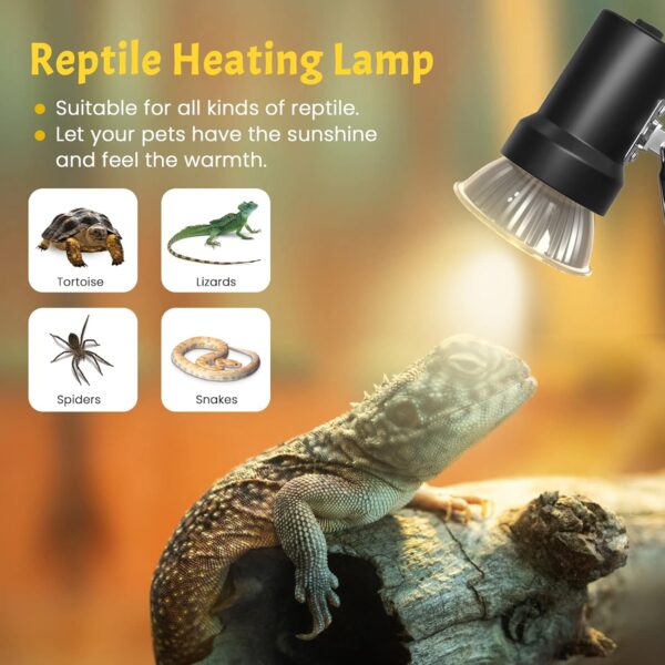 Klarlight 50W E27 Reptile Heating Bulb Dimmable, UVA UVB Light Bulb Full Spectrum Basking Bulb, Tortoise Heat Lamp for Lizard Spider Frog Snake Turtle Chameleon Aquarium Reptile and Amphibian (4-Pack) - Image 3