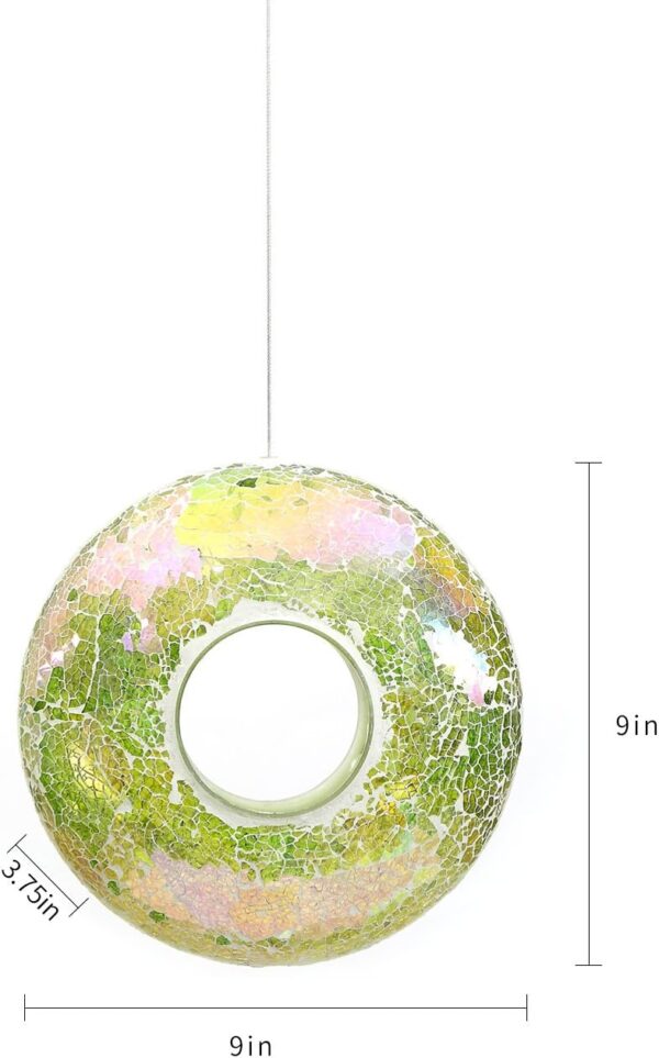 Topadorn Hanging Mosaic Bird Feeder Outdoor Garden Decoration,Green - Image 7