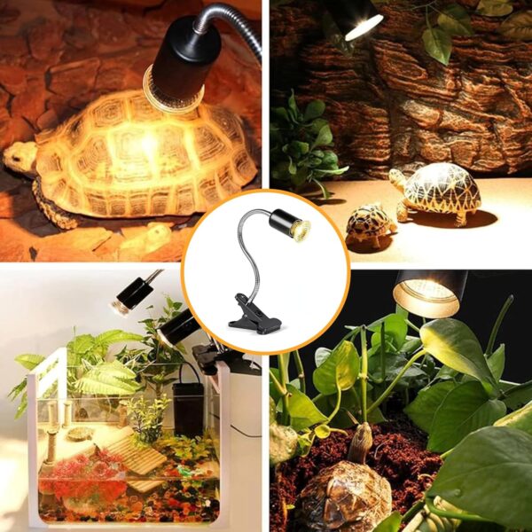Felenny Reptile Heat Lamp,Tortoise Aquarium Heat Lamp Turtle Lights with Dimmable Switch,2 Bulbs Basking Lamp Adjustable Holder, Pet Heating Light Lamp for Reptile Turtle Lizard Snake - Image 6