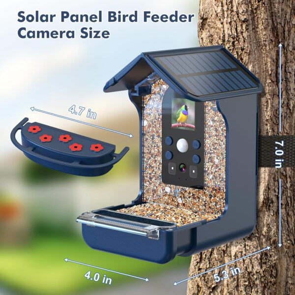 Smart Bird Feeder with Camera, Bozily 1080P HD Bird Feeders Camera Solar Powered, Auto Capture Photo&Video, Bird Camera Waterproof Bird Box Camera, PIR Motion Sense Birds- 32GB TF Card - Image 8