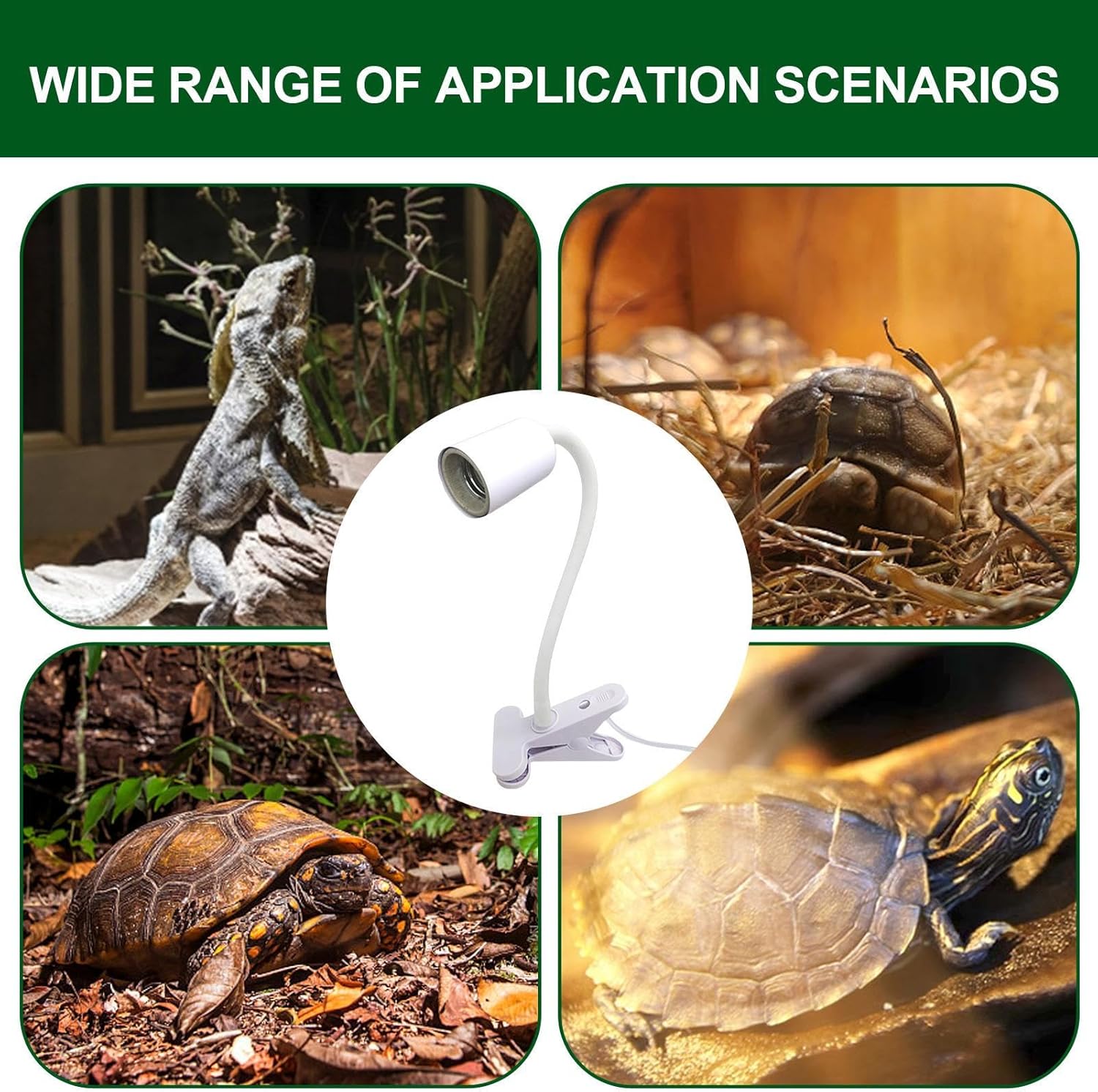 EviKoo Turtle Basking Light | Turtle Light - UVA Reptile Heating Lamp, Turtle Reptile Heating Bulb with Clip and Dimmable for Reptiles Turtle Snake - Image 2