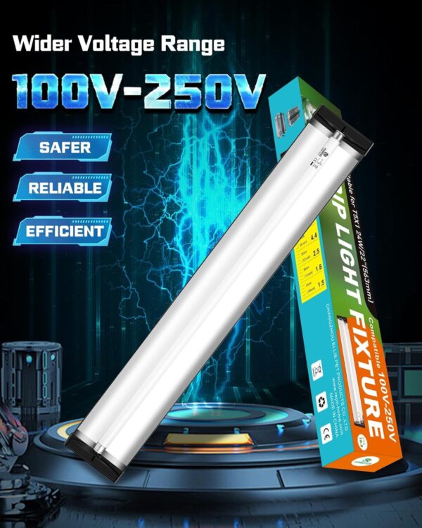 REPTI HOME UVB Light Reptile Kit, T5 30% UVA+10% UVB Lamp Fixture with 24W Bulb, Vivarium Light 10.0 UVB for Reptiles,Turtle,Lizard,Snake,Bearded Dragon - Image 3
