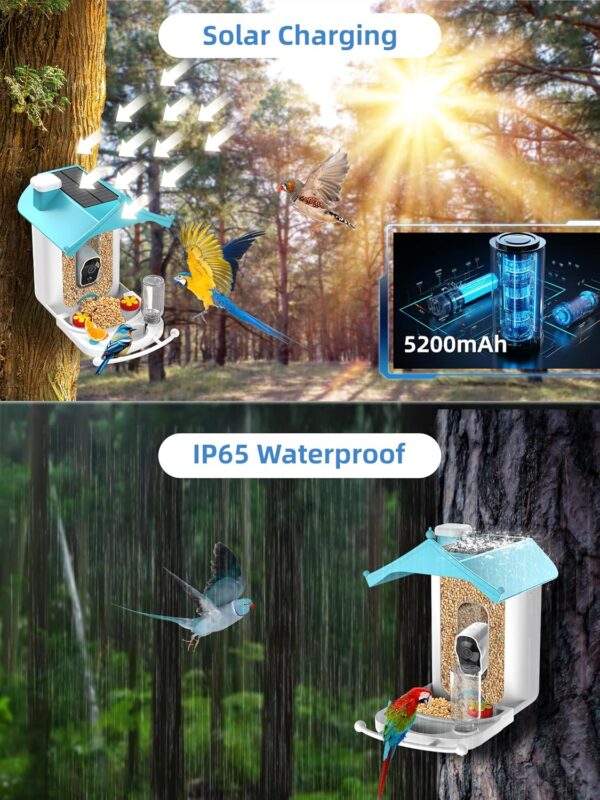 Homlab 1080P HD Smart Bird Feeder Camera with Solar Panel, 11000+ AI Identify Bird Species, Auto Capture & Record Bird Videos, Bird Watching Camera Wireless Outdoor with APP, 64GB Micro Card - Image 7