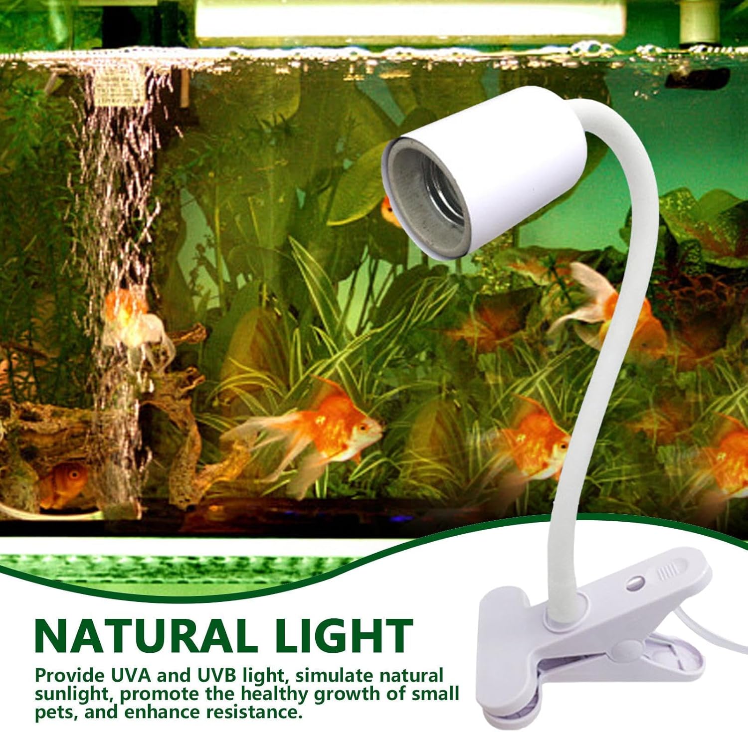 EviKoo Turtle Basking Light | Turtle Light - UVA Reptile Heating Lamp, Turtle Reptile Heating Bulb with Clip and Dimmable for Reptiles Turtle Snake - Image 3
