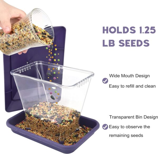 Baanfly Wild Bird Feeders Outside Garden Decoration Hanging Small Bird Seed Feeder Outdoor Pet Supplies Enjoy birding or Protect the birds（Purple） - Image 4