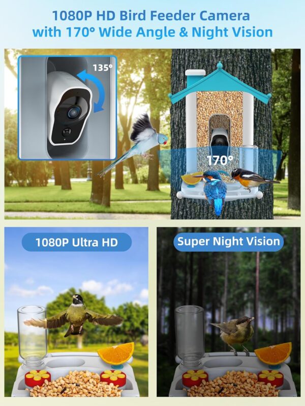 Homlab 1080P HD Smart Bird Feeder Camera with Solar Panel, 11000+ AI Identify Bird Species, Auto Capture & Record Bird Videos, Bird Watching Camera Wireless Outdoor with APP, 64GB Micro Card - Image 2