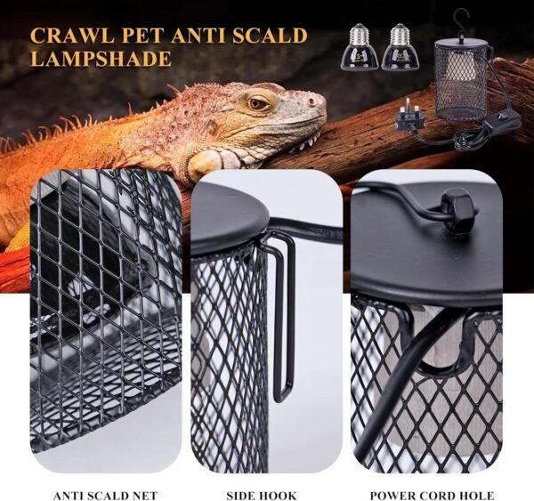 MUALROUS Reptiles Ceramic Heating Lamp with Guard 2 Pcs 100W 50W Terrarium Reptile Heat Bulb E27 Infrared Ceramic Heat Lamp Pet Ceramic Heat Bulb for Reptiles Lizards Tortoise Snakes Chicken - Image 3