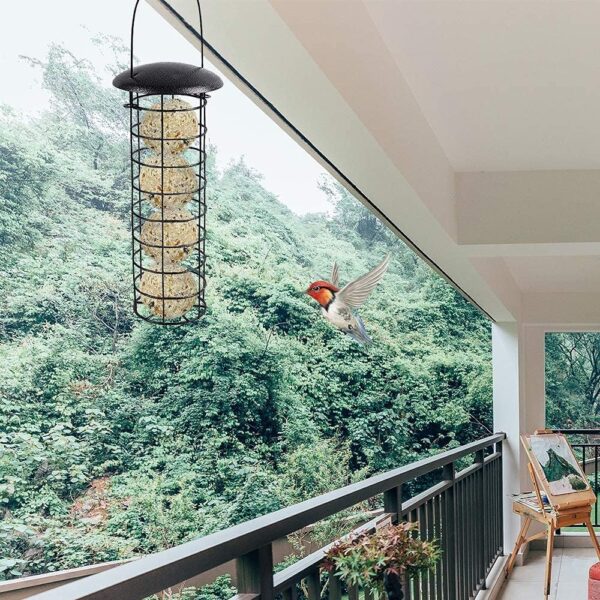 2PCS Bird Feeders Hanging Fat Ball Feeder Squirrel Proof Bird Feeder with Hanger for Bird Feeder Station, Garden - Image 5