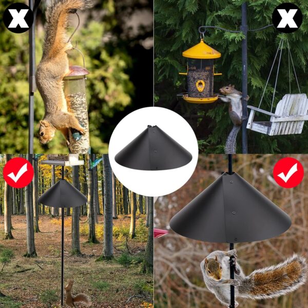 Wrap Around Squirrel Baffle,14 Inch Foldable Squirrel Guard Baffles,Universal Squirrel Proof Baffle,Protect Feeding Stations,Both Pole Mounted,Hanging Bird Feeders,Bird Feed Guard and Bird Houses - Image 4